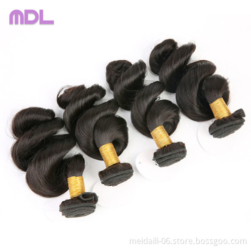 10A Brazilian Virgin Hair Bundles Bouncy Curly Loose Wave 100% Cuticle Aligned Wholesale Human Hair Weave  Bundles